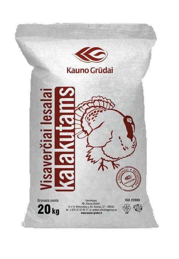 Kalkunite täissööt 5-12n. 20kg KAUNO GRUDAI P13